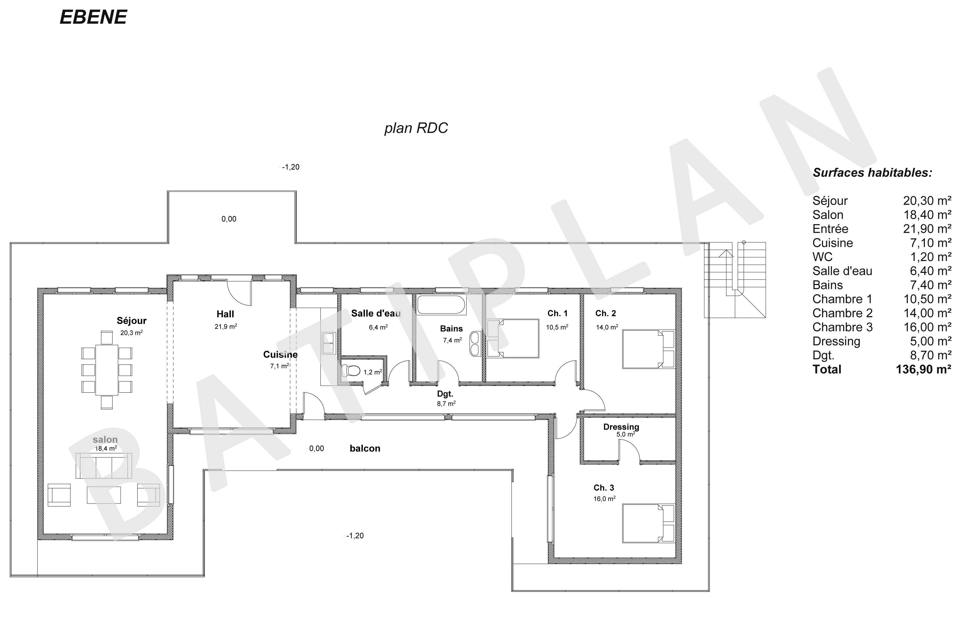 Plan maison ebene